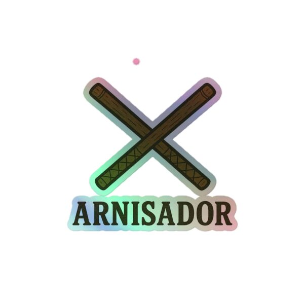 Arnisador Holographic Sticker – Crossed Sticks Filipino Martial Arts Emblem - Image 2