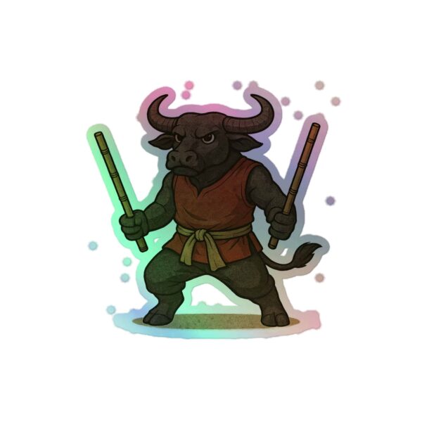 Carabao Arnisador Holographic Sticker – Filipino Martial Arts Strength with Shine - Image 2